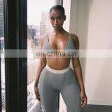 2020 New Arrivals Women Sexy V-Neck Sports Fitness Yoga Suit Ladies Yoga Two Piece Clothing Set Women Clothing Set thumbnail-3