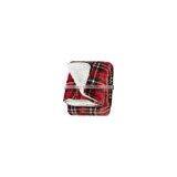 Wholesale Luxury Custom Printed Hooded Blanket Sherpa Mink Fleece Blanket Red Plaid Blanket thumbnail-5