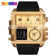 Thailand Hot Selling Big Dial Men Leather Wristwatch Brand Skmei 1391 Custom Logo Fashion 3 Time Chronograph Digital Watch thumbnail-4