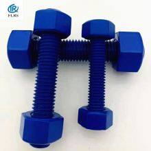 Polytetrafluoroethylene Coated Steel Stud Bolts PTFE Double Ended Threaded Bolt With Nuts thumbnail-3