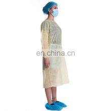 Disposable Yellow Non Woven Isolation Gown With Cuffs thumbnail-3