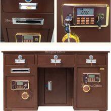 Nova mesa de escritório com design moderno, com cofre biométrico com reconhecimento de impressão digital embutido e abertura para depósito de dinheiro – Ideal para lojas varejistas e escritórios internos de hotéis (OEM disponível) thumbnail-1