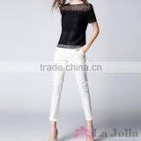2016 Summer Fashion Lady Lace Embroidered Sexy Short Sleeve T-shirt 157 thumbnail-1