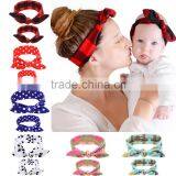 Hot-sale Mommy Baby Knotted Turban Headband Head Wraps Mommy and Baby Headbands for Hair Accessories Polka Dot Headwear Wh-1737 thumbnail-1