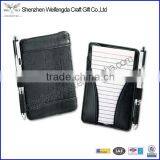 Handmade Nice Design Fashion Black Portable Leather Custom Mini Notepad Holder
