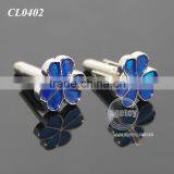 Clover Shaped Cufflink Fashion Enamel Zinc Alloy Sleeve Button Metal Personalize Cuff Links thumbnail-2