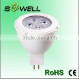 AC12V Mr16 4w 175-250V 3030SMD 50*H54mm Aluminum+plastic CE/RoHS LED Spot Bulbs