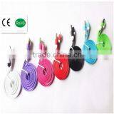 Compatible Micro Data Transfer and Charging Usb Cable Flat Noodle Usb Cable for Smartphone Mobile Phone