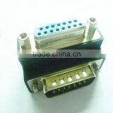 DB15p Male to DB15p Female Adapter Angled 90 Degree Adapter