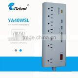 Gztod 7BU5U Fast Charger 5V-12V USB Output White and Black Electric Multi Socket Plug with FCC Certificate