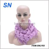 fashion hollow out light purple infinity scarf