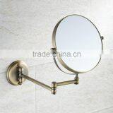 Luxury Bathroom Antique Brass Rotating Makeup Mirror Cosmetic Mirror Double Faced Bath Mirrors thumbnail-1