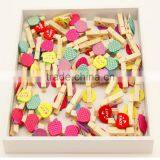 Apple Shape Wooden Clip With Decoration Wooden Door Hangers thumbnail-3