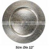 Designer Silver Charger Plate, Charger Tray, Designer Charger Plate thumbnail-1