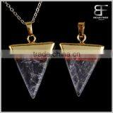 New Trendy Gold Plated Semi-Precious Gemstones Triangular Pyramid Chakra Pendant For Necklace Quality Choice thumbnail-2