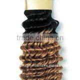 fashion deep wave skin hair extension/two tone color skin weft