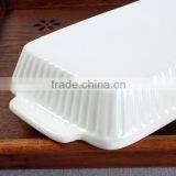 Eco Friendly Porcelain Bakeware Pizza Baking Tray in Rectangle thumbnail-2