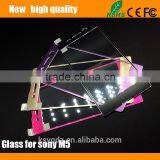 2.5D Titanium Alloy Brushed Metal Tempered Glass Screen Protector Guard for SONY M5 Front + Back thumbnail-1