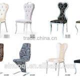 Crystal Antique Flannelette Banquet Chair Stainless Steel Dining Chair Hotel Fabric Dining Chair thumbnail-2