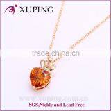 41843 Xuping Colorful Unique Love Heart Shaped Crystal Necklaces With 18K Gold Plated thumbnail-2