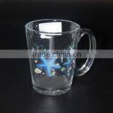 High Quality Flower Printed Glass Tea Mug thumbnail-1