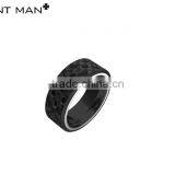 Fashion 8mm Men Rings Blue Plating High Polish Wedding Rings Band Carbon Fiber Titanium Ring Band thumbnail-5