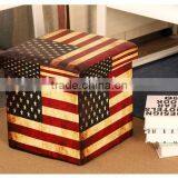 Vintage House Storage Faux Leather Stool Seating Box