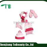 Baby Cat Purple Fleece Hat Scarf Gloves Set thumbnail-6