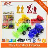 Plastic mini pull back truck toy set for promotion