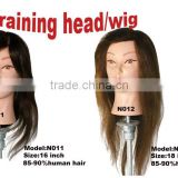 Salon 90% human hair wig traning head wig N011,N012