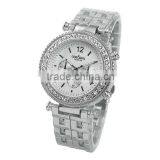 Geneva Rhinestone Diamond Metal Women Gold Wrist Watch thumbnail-3