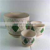 Wholesale Ceramic Flower Pots Painting Diamond With Same Pattern thumbnail-2