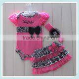 fashion design kids clothing set baby girl 3pcs set Romper +Tutu Skirt + Headband infant carters bodysuit