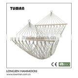 Single Wooden Nylon Rope Hammock