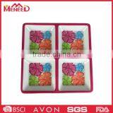 Flower Custom 4 Compartments Melamine Plate, Square Plastic Airline Dishes and Plates thumbnail-1