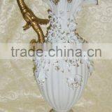Elegant White Handicraft Ceramic Flower Receptacle With Lady Dancing thumbnail-4