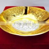 Wedding gift item brass gold and silver plated bowl for return gift