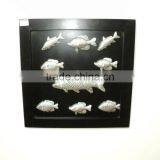 SOI HOT SELLING Decorative Metal & MDF Wood Wall Decor Embossed Fish Designs thumbnail-1