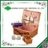 Cheap Vintage Rustic Outdoor Camping Basket Wicker Picnic Basket Set thumbnail-1