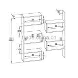 2016 New 4-Tier Extendable Bookshelf System MDF Wood Bookcase With Drawer Organizer From Living Room Movable Bookshelf thumbnail-6