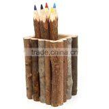Wooden Pen Holder. Wood Branch Pen Pot, Square Wood Pen Holder thumbnail-1