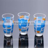 Drinking Glass Cup Decorative Home Use Glass Machine Blown Cup Printed Drink Glass