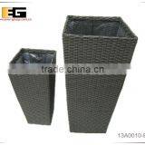 Square PE/Plastic Rattan With Liner Deco Planter thumbnail-3