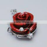 Wholesale 30-40mm Red Chinese Rose Flower Shape Coral Pendant With Diamond thumbnail-1