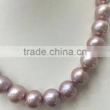 Wholesale 11-12 mm Purple Round Freshwater Loose Pearl Jewelry Necklace thumbnail-4