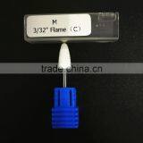 Ceramic Nail Drill Bit Burr 3/32" Shank Flame White Color thumbnail-3