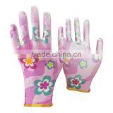NMSAFETY EN388 13 g Polyester Liner PU Gardening Gloves Good Grip in Dry Enviroment thumbnail-1