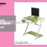 Laptop Table With Keyboard Storage Colorful Tempered Glass Computer Desk Table thumbnail-4