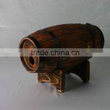 Burned Effect Dark Brown Wooden Barrel thumbnail-1