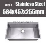 23 Inch Handmade Undermount Kitchen Sink Stainless Steel Single Basin thumbnail-1